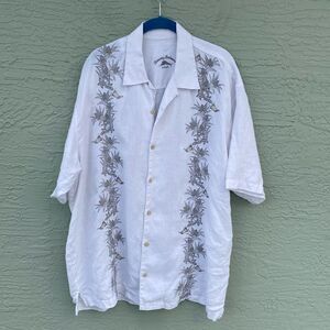 Tommy Bahama GOLF 100% Linen Short Sleeved Button Up Shirt Sz XL